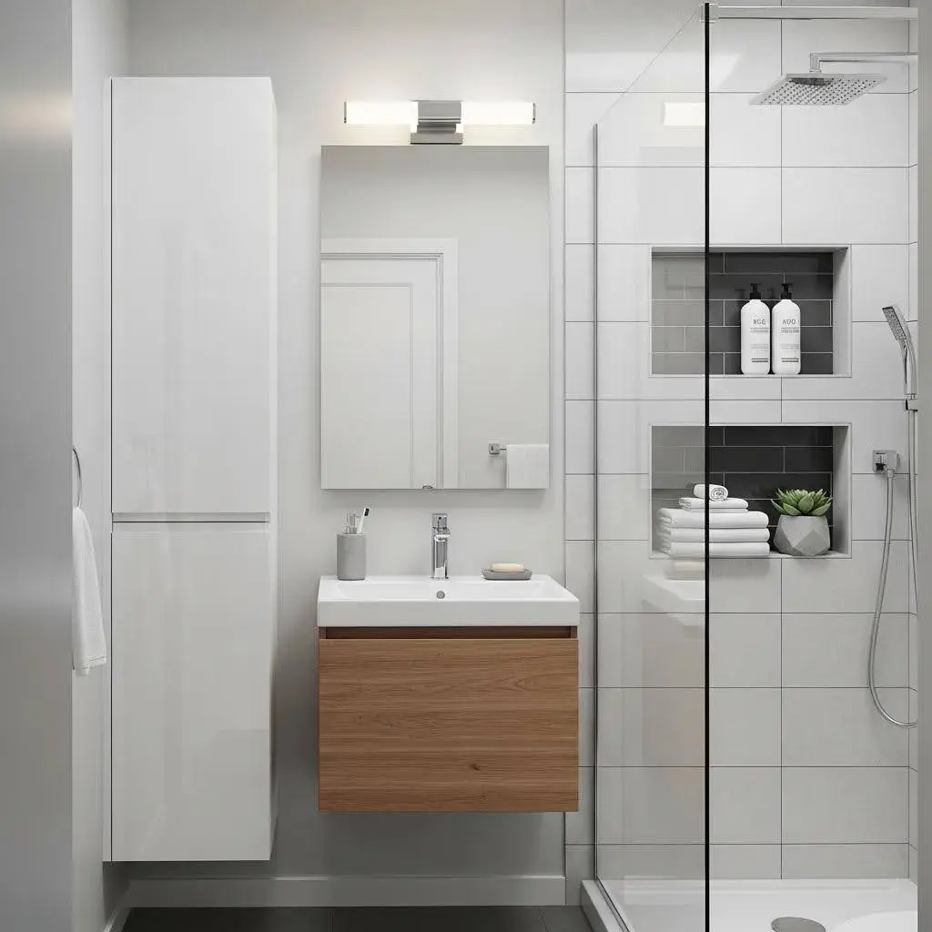 Vertical and Recessed Storage Solutions for Small Bathrooms